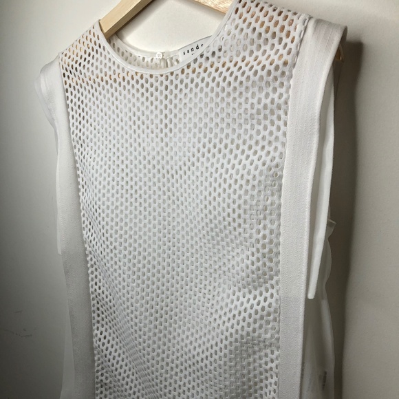 Sandro women's white peek-a-boo tank - Picture 3 of 5